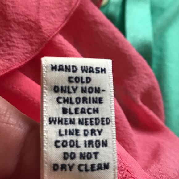 Banana Republic Silk Coral Flutter Top Shirt Blouse Sz Small - Picture 7 of 8